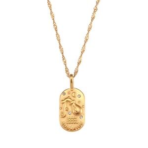 18K Gold Plated Zodiac Aquarius Necklaces